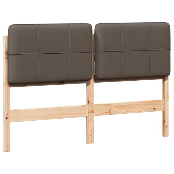 vidaXL Tête de lit capitonnée Marron et Taupe 140 cm Pin massif