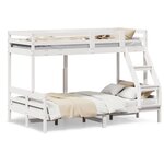 vidaXL Lit superposé sans matelas 80x200/120x200 cm blanc bois massif