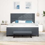 vidaXL Lit à ressorts avec tête de lit Gris foncé 200 x 180 cm Velours