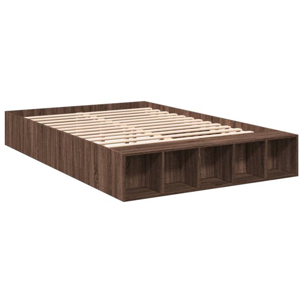 vidaXL Cadre de lit chêne marron 150x200 cm bois d'ingénierie
