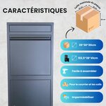 Boîte aux lettres pour colis - ParcelXL® - Boîte à colis - Indépendante - Boîte aux lettres murale - Anthracite - XXL
