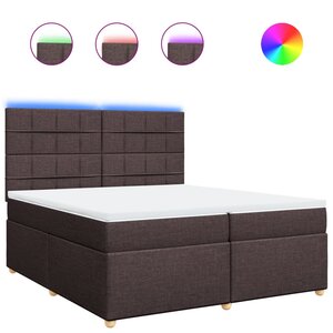 vidaXL Sommier à lattes de lit avec matelas Marron foncé 200x200 cm