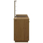 vidaXL Ensemble de coiffeuse avec LED Marron miel Bois de pin solide
