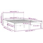 vidaXL Cadre de lit Bois de pin massif 140x190 cm