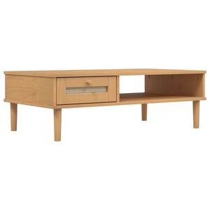 vidaXL Table basse SENJA aspect rotin marron 100x55x33 cm bois massif