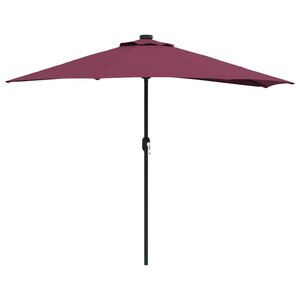 vidaXL Parasol de jardin Rouge bordeaux 294 x 150 x 224 cm tissu