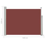 vidaXL Auvent latéral rétractable de patio 120x500 cm Marron