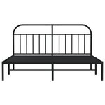vidaXL Cadre de lit métal avec tête de lit noir 183x213 cm