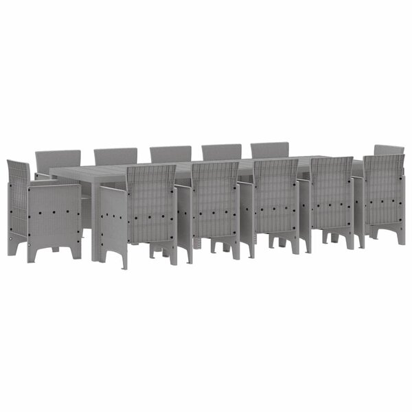 vidaXL Ensemble de salle à manger pour jardin 13 Pièces Gris clair