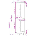 vidaXL Buffet haut Blanc 34 5x34x180 cm Bois d'ingénierie