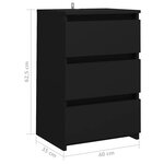 vidaXL Tables de chevet 2 Pièces Noir 40x35x62 5 cm Aggloméré