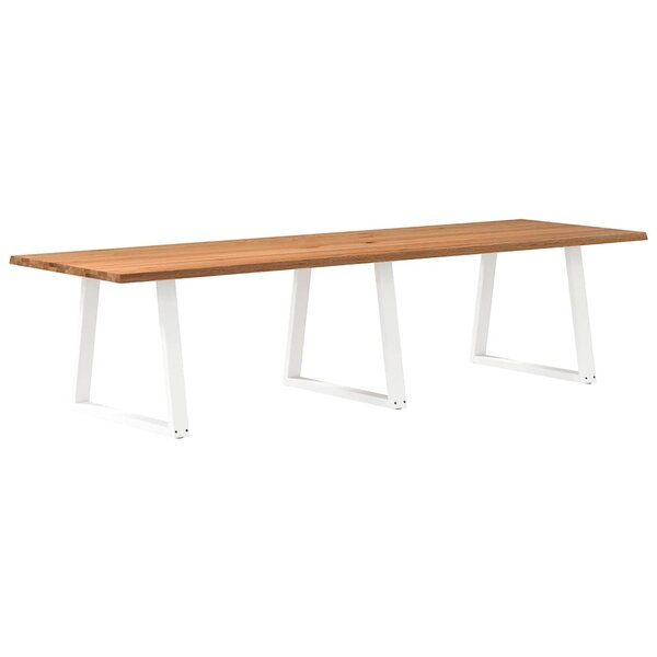 vidaXL Table à manger avec bord naturel 320x100x74cm bois massif chêne