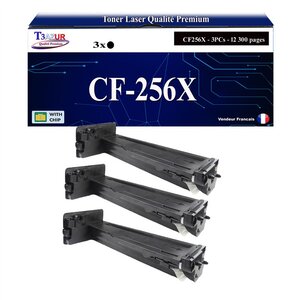 T3AZUR -3x Toners compatibles avec HP CF256X (56X) pour HP LaserJet 436nda MFP  M436n MFP  LaserJet MFP M433a  M436dn  M436nda
