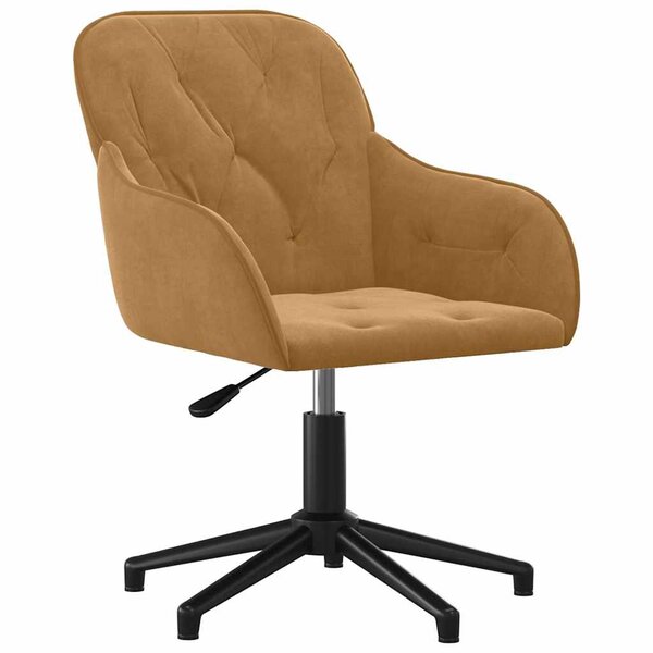 vidaXL Chaise pivotante de bureau Marron Velours