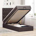 vidaXL Cadre de lit ottoman avec matelas marron foncé 80x200 cm tissu