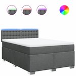 vidaXL Sommier à lattes de lit avec matelas Gris foncé 160x200cm Tissu