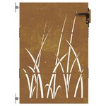 vidaXL Portail de jardin 85x125 cm acier corten conception d'herbe
