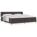 vidaXL Lit à Ressorts avec Matelas Crème 90x200 cm Tissu Marron foncé