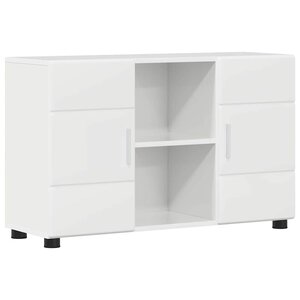 vidaXL Buffet avec étagère FLORIN Blanc brillant 88 5 x 30 5 x 55 5 cm