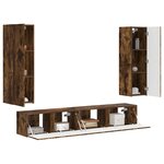vidaXL Ensemble meuble TV 3 Pièces Chêne fumé Bois d'ingénierie