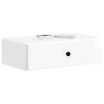 vidaXL Table d'appoint murale Blanc brillant 59 x 34 5 x 17 cm