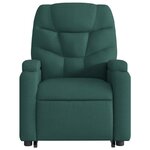 vidaXL Fauteuil inclinable de massage Vert foncé Tissu