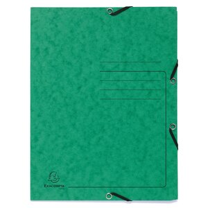 Chemise À Élastique 3 Rabats Carte Lustrée 355gm2 - A4 - Vert - Exacompta
