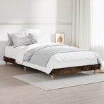 vidaXL Cadre de lit sans matelas chêne fumé 90x200cm bois d'ingénierie