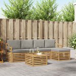 vidaXL Ensemble de canapés d'extérieur 6 Pièces Blanc et gris clair