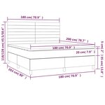 vidaXL Sommier à lattes de lit et matelas Gris clair 180x200cm Velours