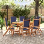 vidaXL Ensemble à manger de jardin 7Pièces bois d'acacia solide textilène