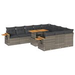 vidaXL Ensemble de canapés de jardin 11 Pièces et coussins rotin acacia