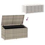 vidaXL Boîte de rangement de jardin gris clair 110x50x58 cm rotin