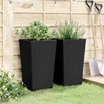 vidaXL Jardinières 2 Pièces noir 32 5x32 5x57 cm polypropylène