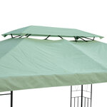 Toile de rechange pour pavillon tonnelle tente 3 x 4 m polyester haute densité 180 g/m² vert