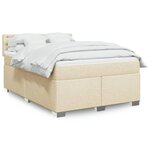 vidaXL Sommier à lattes de lit avec matelas Crème 160x200 cm Tissu