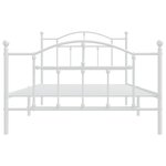vidaXL Cadre de lit métal sans matelas et pied de lit blanc 100x200 cm