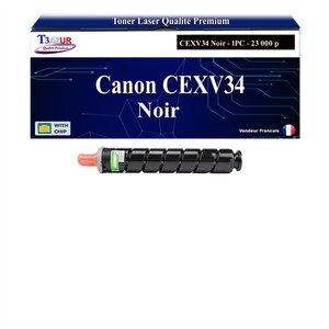 T3AZUR - Toner compatible avec Canon IR-C2020 IR-C2025i IR-C2030 IR-C2050 IR-C2058 IR-C2100 IR-C2105 IR-C2220i IR-C2225 IR-C2230 remplace Canon CEXV34 (3782B002) Noir - 23 000 pages