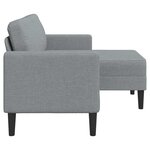 vidaXL Canapé 2 places avec méridienne en L gris clair 125 cm tissu