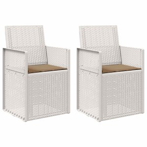 vidaXL Chaises de jardin salle à manger 2 pc Blanc et taupe PP