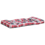 vidaXL Coussins de palette 2 Pièces carreaux rouges tissu