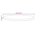 vidaXL Dessus de table Blanc Ø60x2 5 cm Bois de pin massif