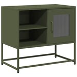vidaXL Meuble TV vert olive 68x39x60 5 cm acier