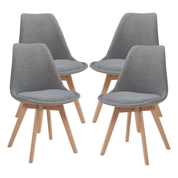 Lot de 4 chaises de salle à manger 82 x 49 x 54 cm moderne design robuste bouclé gris 03_0009823