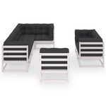 vidaXL Salon de jardin 8 Pièces avec coussins Bois de pin massif