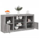 vidaXL Buffet avec lumières LED sonoma gris 142 5x37x67 cm
