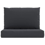 vidaXL Coussins de palette 2 Pièces noir tissu oxford