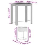vidaXL Ensemble de bar de jardin 7 Pièces avec coussins gris poly rotin