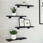 vidaXL Étagère à livres 4 Pièces Noir 40 x 10 x 1.5 cm Bois d'ingénierie