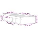 vidaXL Cadre de lit sans matelas chêne marron 75x190 cm